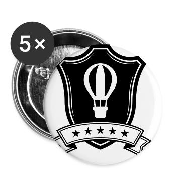 Heißluftballon wappen - Buttons groß 56 mm (5er Pack) - Weiß - Vorne