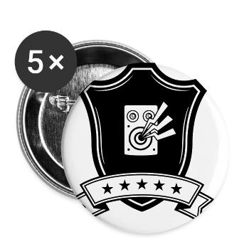 Boxen musik wappen - Buttons groß 56 mm (5er Pack) - Weiß - Vorne