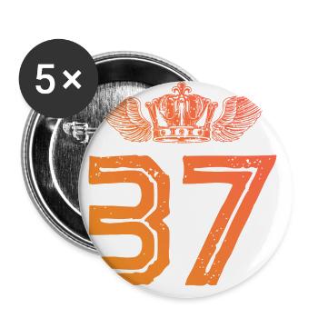 37 Couronne numérique - Lot de 5 grands badges (56 mm) - blanc - Devant