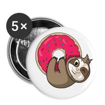 Donut Paresseux - Lot de 5 grands badges (56 mm) - blanc - Devant