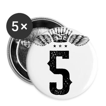 5 Number crown - Buttons large 2.2''/56 mm (5-pack) - white - Front