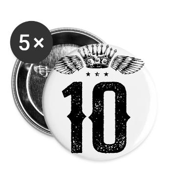 10 Couronne numérique - Lot de 5 grands badges (56 mm) - blanc - Devant