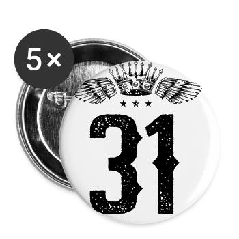31 Number crown - Buttons large 2.2''/56 mm (5-pack) - white - Front