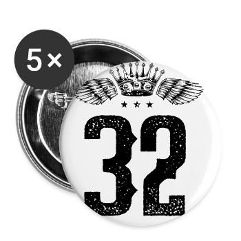 32 Number crown - Buttons large 2.2''/56 mm (5-pack) - white - Front