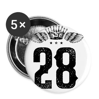 28 Number crown - Buttons large 2.2''/56 mm (5-pack) - white - Front