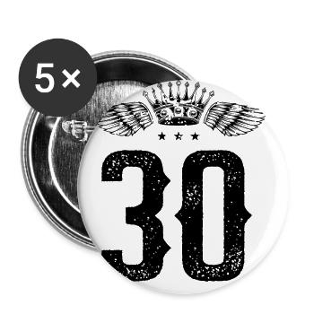 30 Number crown - Buttons large 2.2''/56 mm (5-pack) - white - Front