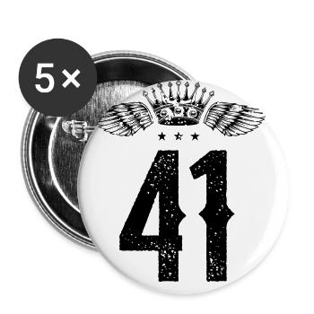41 Zahl Krone - Buttons groß 56 mm (5er Pack) - Weiß - Vorne