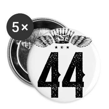 44 Zahl Krone - Buttons groß 56 mm (5er Pack) - Weiß - Vorne