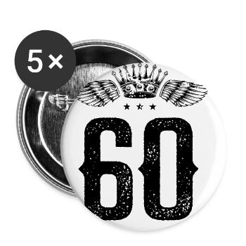 60 Number Crown - Buttons large 2.2''/56 mm (5-pack) - white - Front