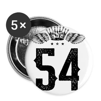 54 Couronne numérique - Lot de 5 grands badges (56 mm) - blanc - Devant