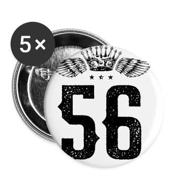 56 Couronne numérique - Lot de 5 grands badges (56 mm) - blanc - Devant