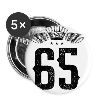65 Couronne numérique - Lot de 5 grands badges (56 mm) - blanc - Devant