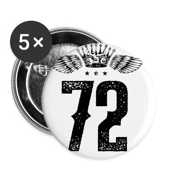 72 Couronne numérique - Lot de 5 grands badges (56 mm) - blanc - Devant