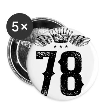 78 Number crown - Buttons large 2.2''/56 mm (5-pack) - white - Front