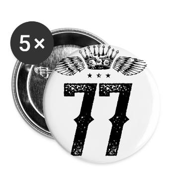 77 Couronne numérique - Lot de 5 grands badges (56 mm) - blanc - Devant
