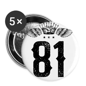 81 Number crown - Buttons large 2.2''/56 mm (5-pack) - white - Front