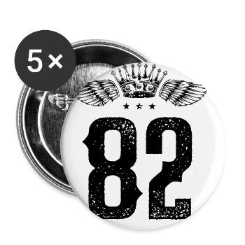 82 Zahl Krone - Buttons groß 56 mm (5er Pack) - Weiß - Vorne