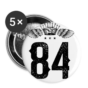 84 Couronne numérique - Lot de 5 grands badges (56 mm) - blanc - Devant