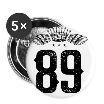 89 Number crown - Buttons large 2.2''/56 mm (5-pack) - white - Front