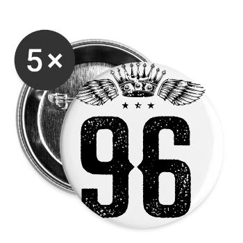 96 Couronne numérique - Lot de 5 grands badges (56 mm) - blanc - Devant
