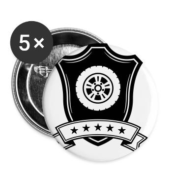 Crête de réglage des pneus - Lot de 5 grands badges (56 mm) - blanc - Devant