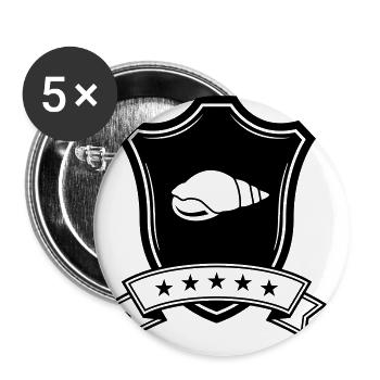 Muschel Wappen - Buttons groß 56 mm (5er Pack) - Weiß - Vorne