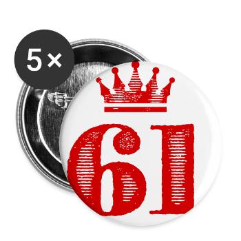 61 Number crown - Buttons large 2.2''/56 mm (5-pack) - white - Front