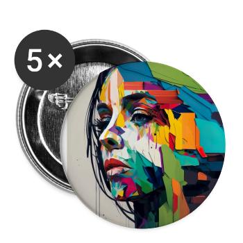 Premium Design - Buttons groß 56 mm (5er Pack) - Weiß - Vorne