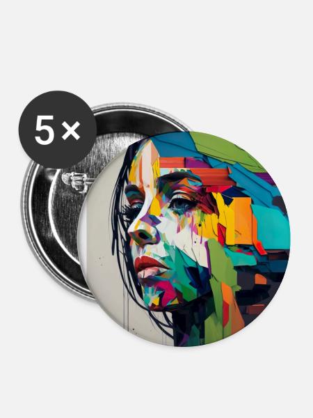 Premium Design - Buttons groß 56 mm (5er Pack) - Weiß