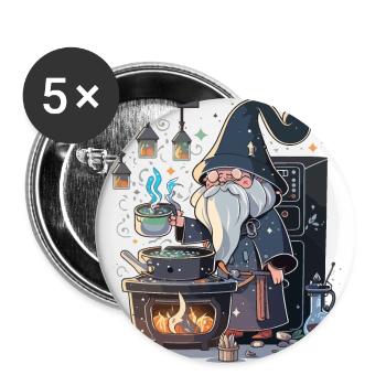 The Master Chef wizard - Buttons large 2.2''/56 mm (5-pack) - white - Front