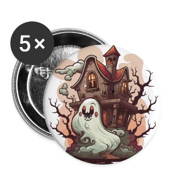 Gruseliges Anwesen - Buttons groß 56 mm (5er Pack) - Weiß - Vorne