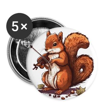 Squirrel Virtuoso - Buttons large 2.2''/56 mm (5-pack) - white - Front