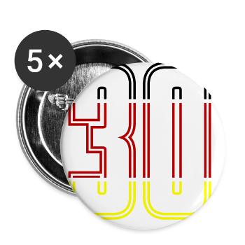 30 symbole de chiffres Allemagne - Lot de 5 grands badges (56 mm) - blanc - Devant