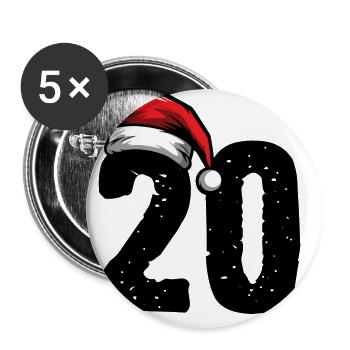 20 Numéro Noël - Lot de 5 grands badges (56 mm) - blanc - Devant