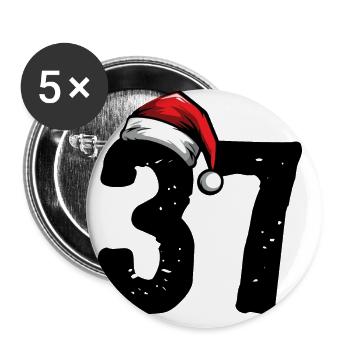 37 Numéro Noël - Lot de 5 grands badges (56 mm) - blanc - Devant