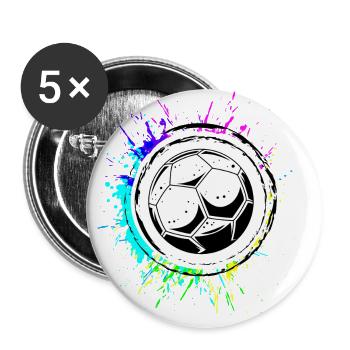 Football Sports - Lot de 5 grands badges (56 mm) - blanc - Devant