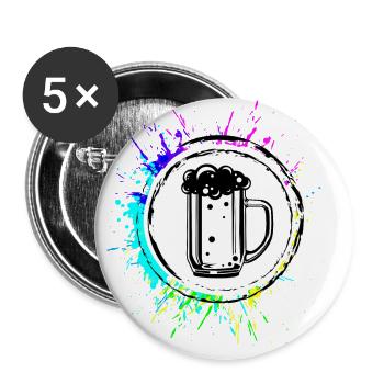 Beer Mug Beer Glass - Buttons large 2.2''/56 mm (5-pack) - white - Front