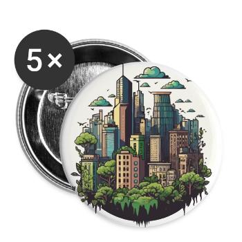 Der urbane Beobachter - Buttons groß 56 mm (5er Pack) - Weiß - Vorne