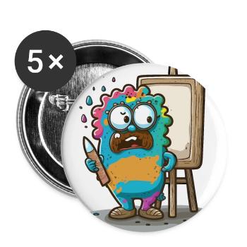 Le peintre à l’huile - Lot de 5 grands badges (56 mm) - blanc - Devant