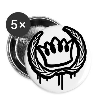 krone kranz - Buttons groß 56 mm (5er Pack) - Weiß - Vorne