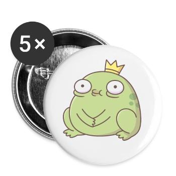 Vilain Prince Grenouille Mignon - Lot de 5 grands badges (56 mm) - blanc - Devant
