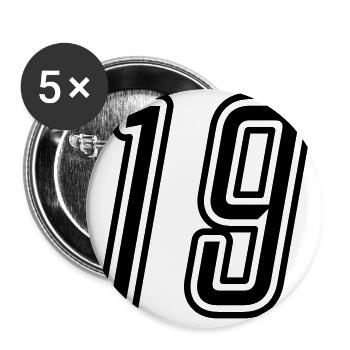 19 Number number - Buttons large 2.2''/56 mm (5-pack) - white - Front