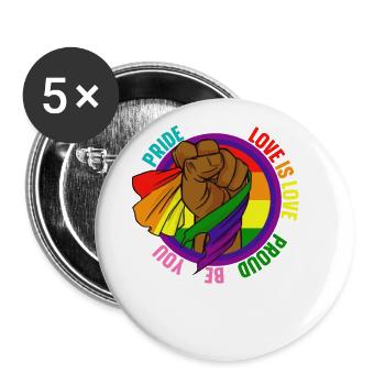LGBTQ Schwul Lesbisch Gay Pride Ally Be You Love - Buttons groß 56 mm (5er Pack) - Weiß - Vorne
