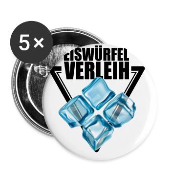 Eiswürfel Verleih - Buttons groß 56 mm (5er Pack) - Weiß - Vorne