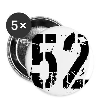 Number 52 - Buttons large 2.2''/56 mm (5-pack) - white - Front