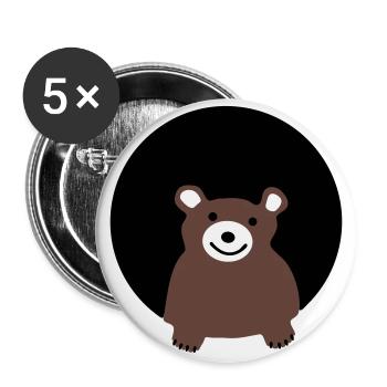 Ours - Lot de 5 grands badges (56 mm) - blanc - Devant