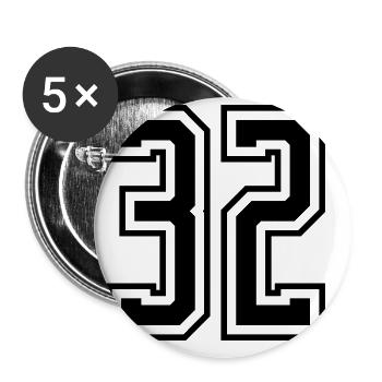 32 Number number - Buttons large 2.2''/56 mm (5-pack) - white - Front