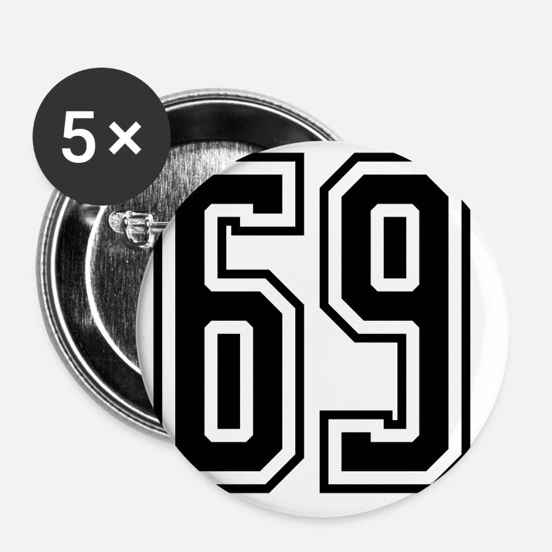 69 Number number - Buttons large 2.2''/56 mm (5-pack) - white