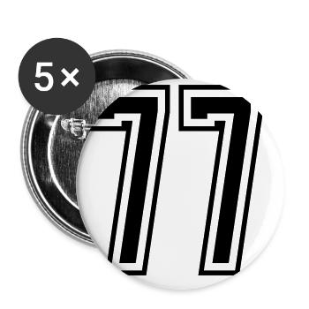 77 Numéro de numéro - Lot de 5 grands badges (56 mm) - blanc - Devant