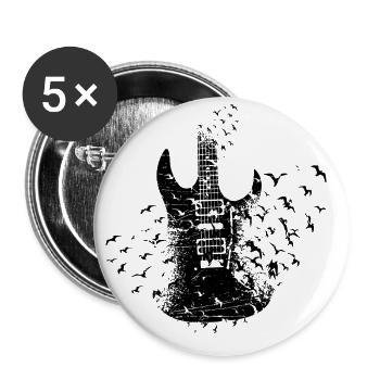 Guitar Graphic Guitar Player Rock Band Member Musi - Buttons groß 56 mm (5er Pack) - Weiß - Vorne